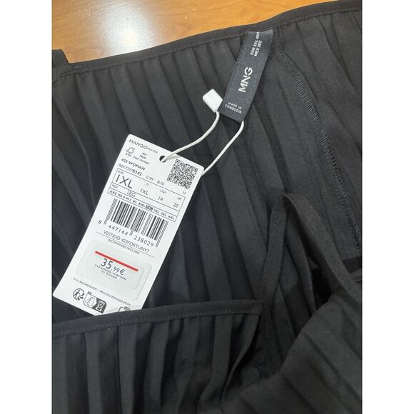 Mango Cami Pleated Midi Dress In Black Size14 NWT - Picture 5 of 5